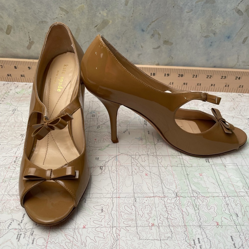 Kate Spade patent bow heels